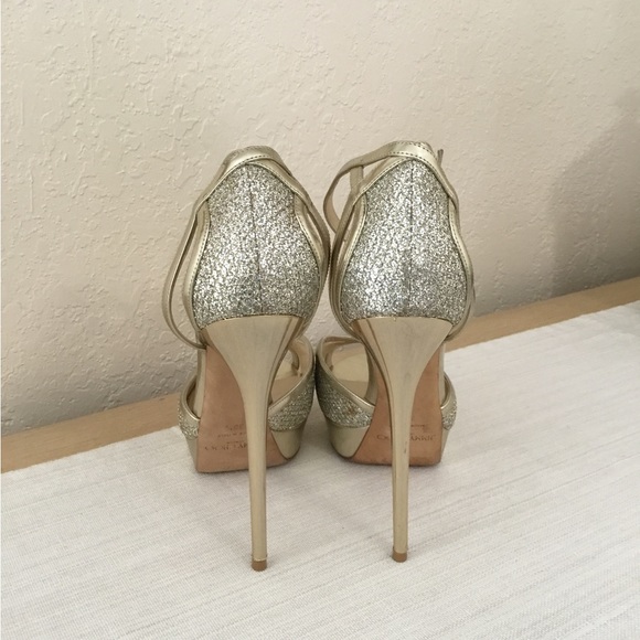 Jimmy Choo Laurita Platform Glitter Pump, Champagne size 39.5 - Picture 7 of 13